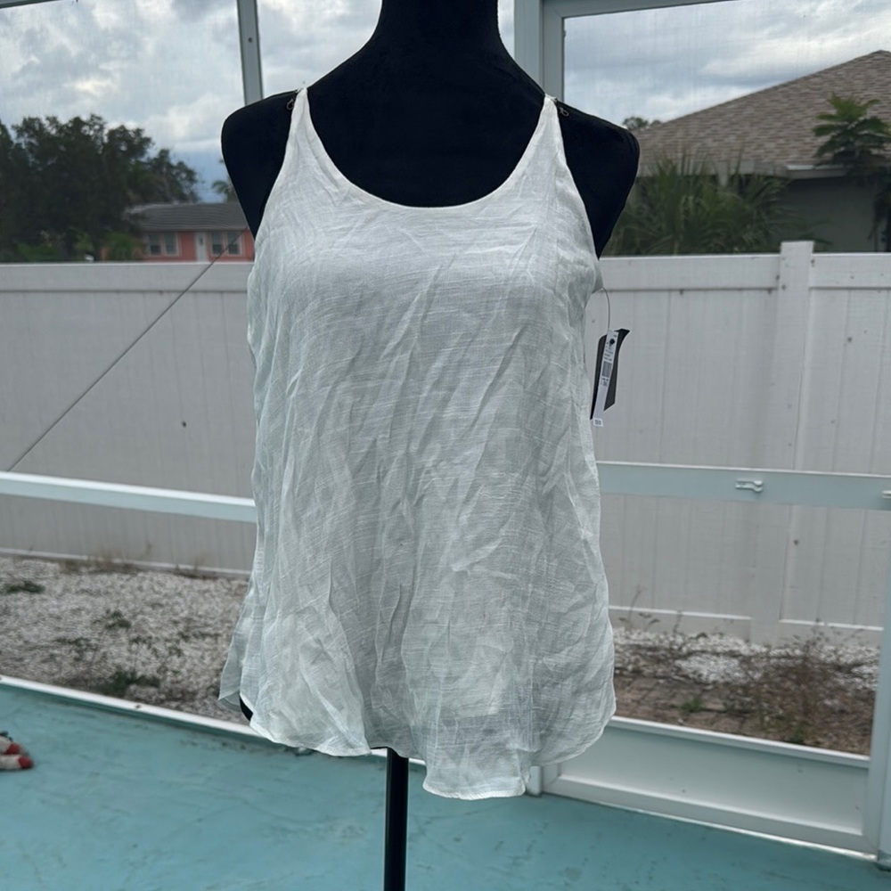 Iz Byer White Sleeveless Relaxed Tank Top